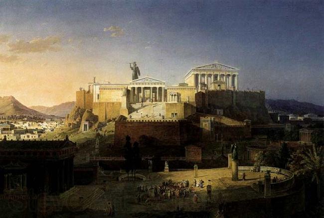 Leo von Klenze The Acropolis at Athens Norge oil painting art